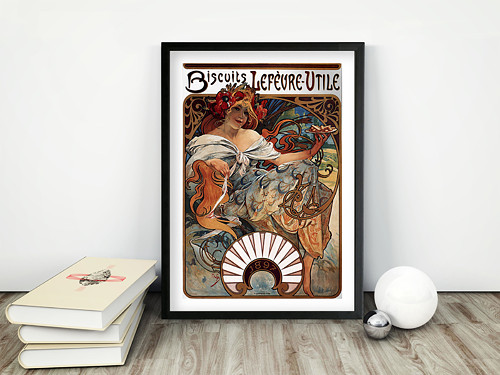 Vintage plakát Mucha - Biscuits Lefèvre-Utile — foto 1