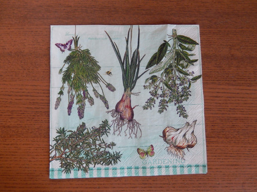 Ubrousek na decoupage - zelenina a bylinky
