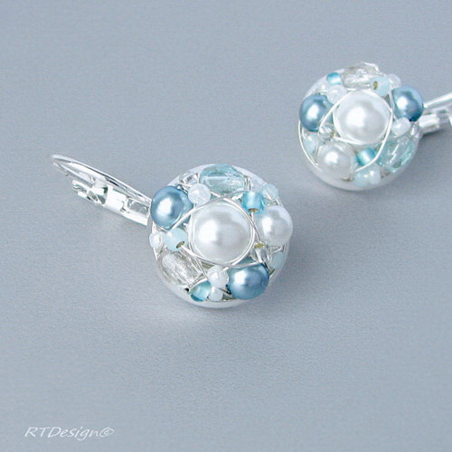 Náušničky WHITE & BLUE WEDDING