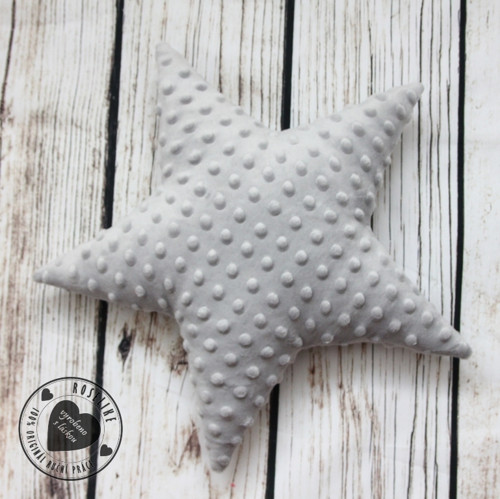 Polštářek hvězdička minky světle šedá -36 cm — foto 1