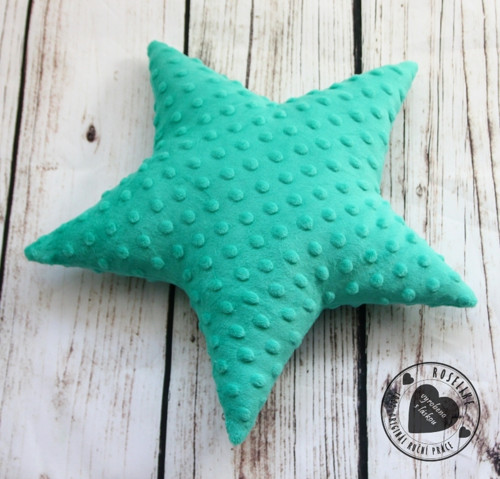 Polštářek hvězdička minky sytá mentol -36 cm