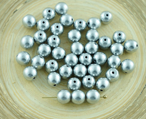Kulaté korálky z českého skla, neprůhledné,