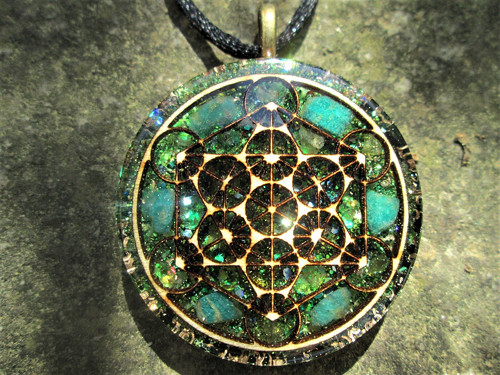 Org. šperk ,, Metatron klidu " s amazonitem — foto 1