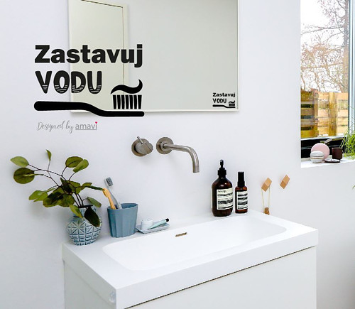 Nálepka na zrcadlo pro děti - Zastavuj vodu