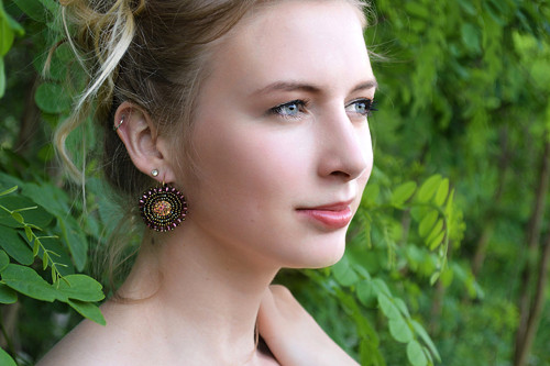Druzy earrings - vyšívané náušnice