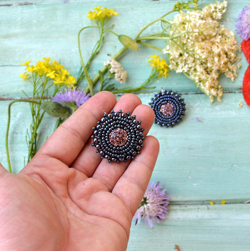 Druzy earrings n.2 - vyšívané náušnice
