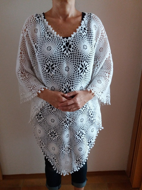 Bílé letní poncho — foto 1
