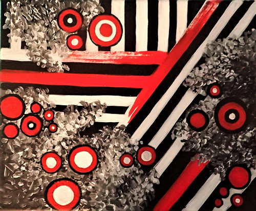 Rudo-černá abstrakce 25x30