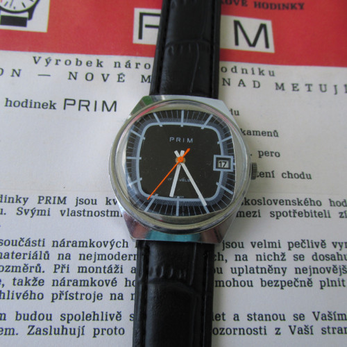 Hodinky Prim "TELEVIZE", z roku 1978 s datumem — foto 1