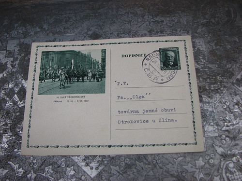 Stará dopisnice, Všesokolský slet, 1932