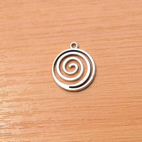 Spirála- starostříbro - 17 x 19mm