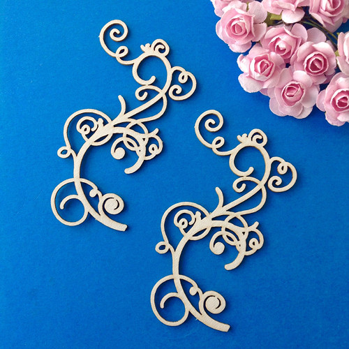 Dekorace 2 ks, 8 x 4,3 cm ,chipboard
