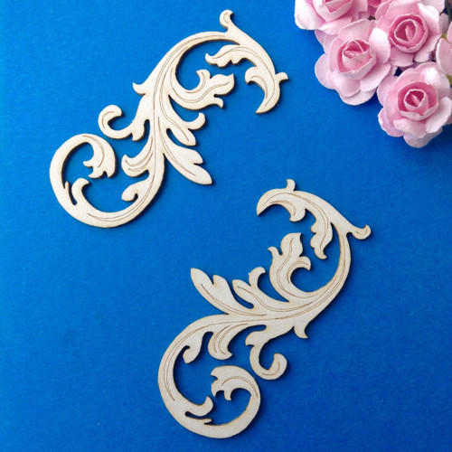 Dekorace 2 ks, 6 x 3,2 cm ,chipboard — foto 1