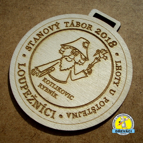Dřevěné MEDAILE "STANOVÝ TÁBOR - čarodějný"... — foto 1