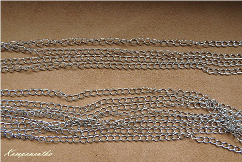 Řetízek platinová barva 4x3mm 1m
