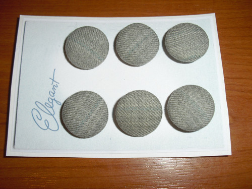6x KNOFLÍKY, potahované, šedé