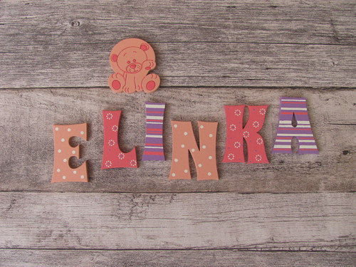 Dřevěná písmenka ELINKA 6 cm