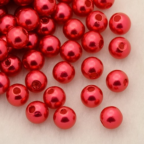 Korálky voskovky pr.5mm (10g) - červená — foto 1