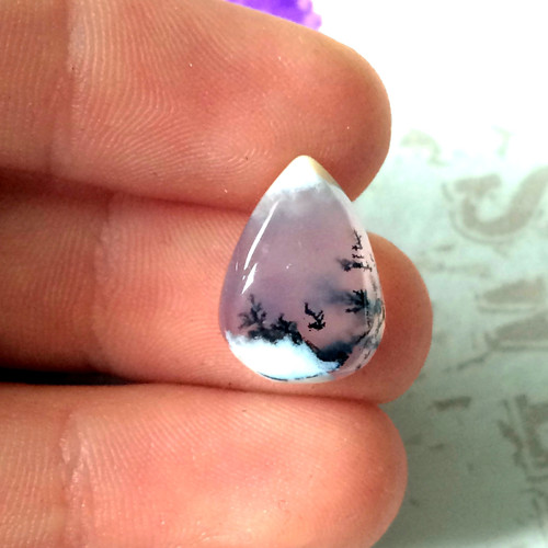 Dendritický opál kabošon/14x10x4 mm