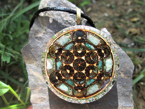 Org. šperk ,, Metatron klidu " s amazonitem — foto 1