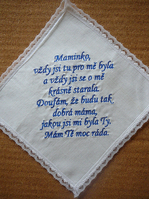 Děkovný kapesníček pro maminku