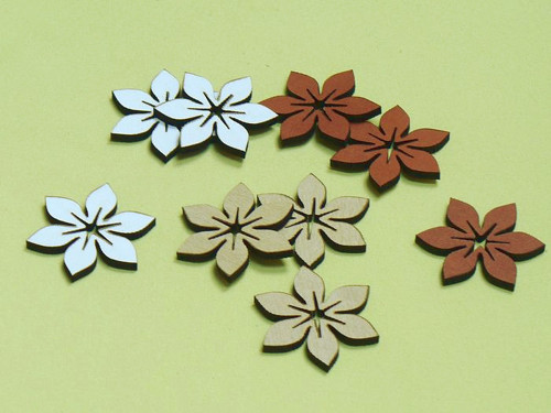 Kytičky HDF prům. 4cm - sada 9ks ( 3 barvy)