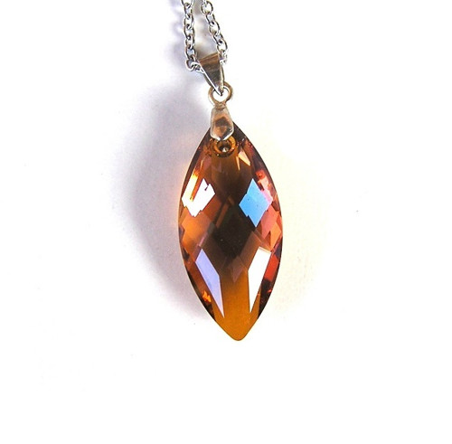 Měděná navetta Swarovski