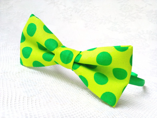 Pin Up headband (neon green/green polka dots)