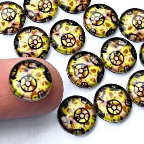 Skleněné kabošony s obrázkem, 12mm, 2 kusy