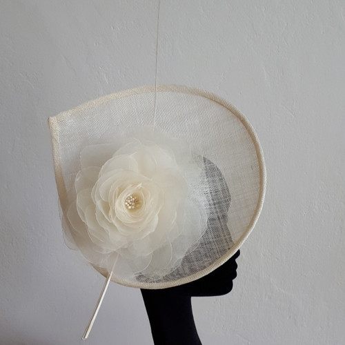 Fascinátor Slza Sinemay Brko Květ Ivory