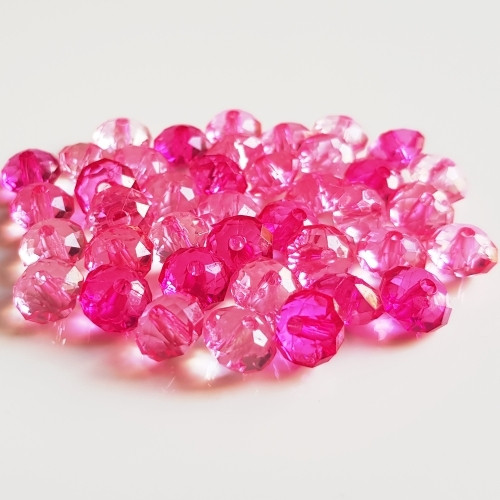 Plastové korálky slavík, růžová, 6x8mm (20g)
