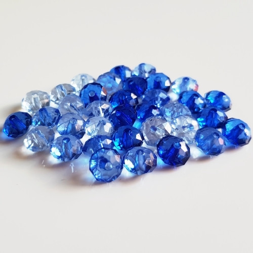 Plastové korálky slavík, modrá stř.., 6x8mm (20g)