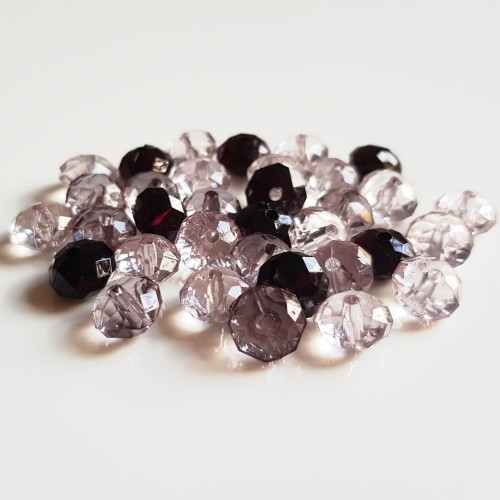 Plastové korálky slavík, černošedá, 6x10mm (20g)