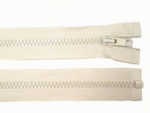 80cm - 5mm KOSTĚNÝ - DĚLITELNÝ zip - smetana