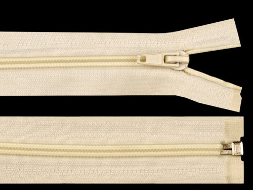 80cm - 5mm SPIRÁLA - DĚLITELNÝ zip - vanilka — foto 1