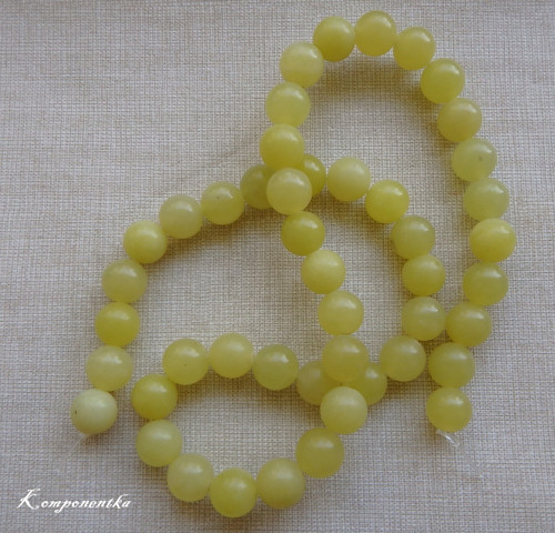 Citronový Jadeit - polodrahokam 8mm 4kusy
