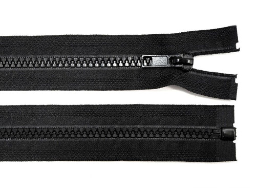 70cm - 5mm KOSTĚNÝ - DĚLITELNÝ zip - černá