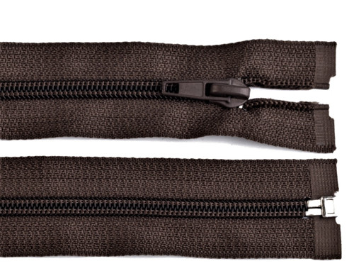 70cm - 5mm SPIRÁLA - DĚLITELNÝ zip - tm. hnědá