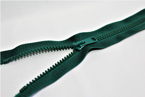 70cm - 5mm KOSTĚNÝ - DĚLITELNÝ zip - tm. zelená