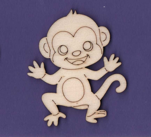 Dřevěný výřez, opička, 5,7 x 4,8 cm