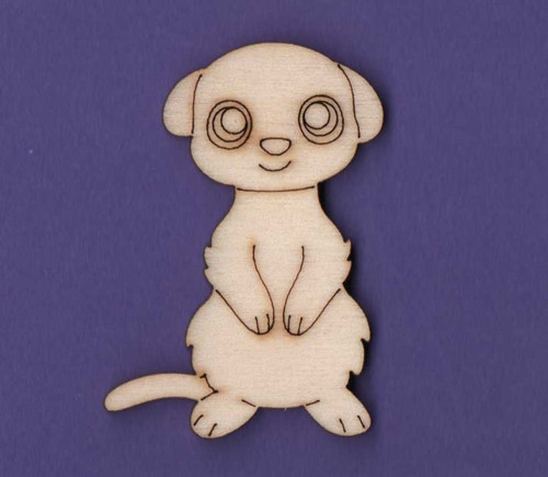Dřevěný výřez, surikata, 5,1 x 3,5 cm