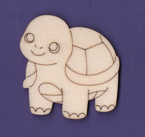 Dřevěný výřez, želva, 5,1 x 4,9 cm