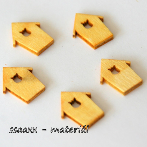 Dřevěný domeček ~ 1,5x2 cm ~ žlutý