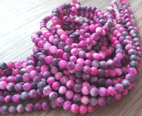 Jadeit přírodní perský růžovošedý 6mm/10 ks