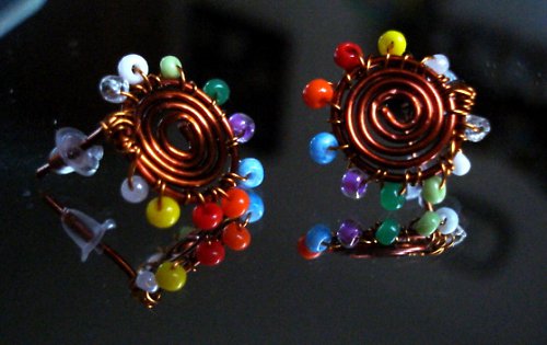 Náušnice ,,spirální duha,, — foto 1