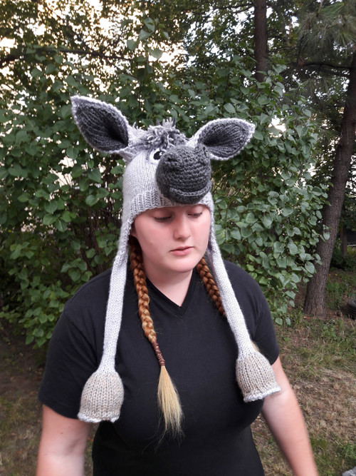 Dětská ušanka SVĚTLÉ ŠEDÝ OSLÍK