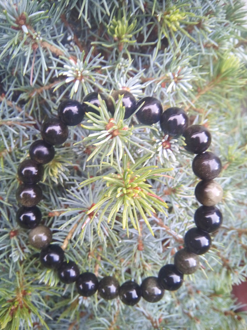 Náramek z gold sheen obsidiánu — foto 1
