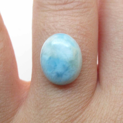 Kabošon larimar ovál 12,2mm REZERVACE — foto 1