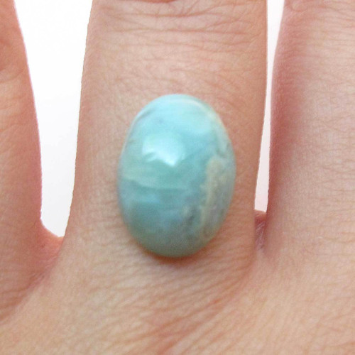 Kabošon larimar ovál 14,1mm — foto 1