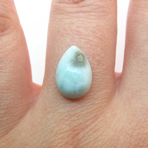 Kabošon larimar kapka 12,1mm — foto 1